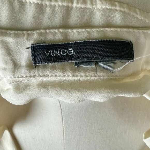 VINCE Cream Split Neck Long Sleeve Popover Blouse | NO SIZE TAG (see measurement - Picture 4 of 7